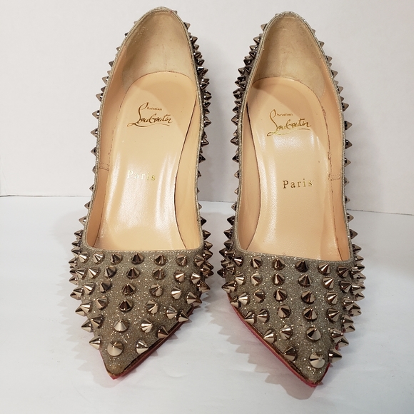 🎉HP🎉4.3.21🎉Silver glitter studded 120 pumps - Picture 4 of 13